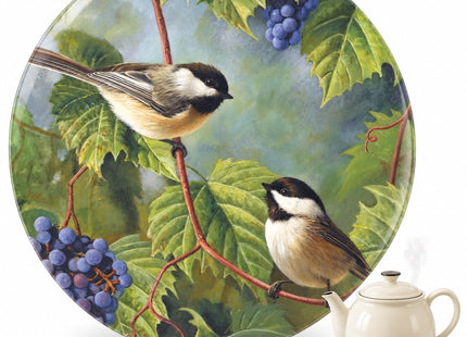Andreas Silicone Chickadee & Grapes 8" Non-Slip Trivet, USA Made, TR-HB2333