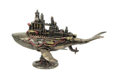 Veronese Design 6 7/8 Inch Steampunk Fifty Two Hertz Galactic Space Colony Whale Cold Cast Resin Bronze Finish Statue Home Decor