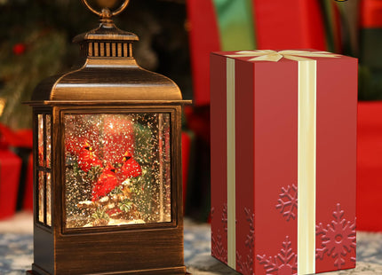 Cardinal Christmas Snow Globe Lantern,Cardinal Decor Light Up 6H Timer Glitter Globe,USB & Battery Operated, Cardinal Gifts for Christmas Decor