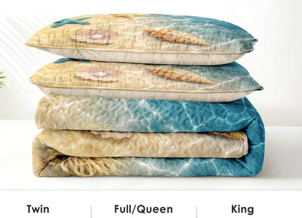 Pamnest Queen Quilt Set, 3 Pieces Summer Beach Bedding, Bedspread