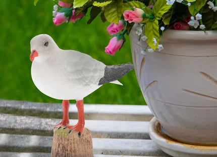 STOBOK Nautical Seagull Statue Miniature Seagull Figure Figurine Home Decor Accent for Office Living Room Bedroom Cafe Restaurant Car 3.54 X 2.75 X 1.18 in