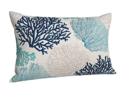 Coastal Pillow Covers 12x20 Inch Set of 2 Coral Branch Ocean Themed Beach Decor Throw Pillows Turquoise Navy Blue Beachy Nautical Summer Outdoor Decorative Cushion Cases for Couch Decorations