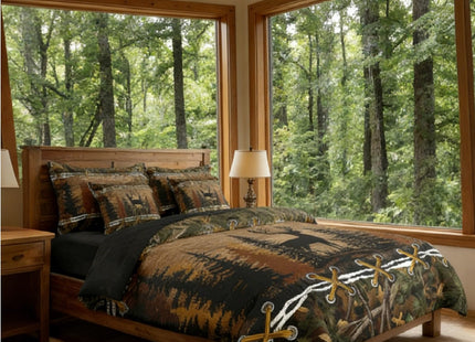 Erosebridal Deer 7 Piece Comforter Set Full Bed in a Bag | Country Camo Bedding Sets Mens Elk Moose Comforter and Sheet Set, Deer Comforter Set Woodland Animals Farmhouse Bed Sets,Cabin Hunting Decor