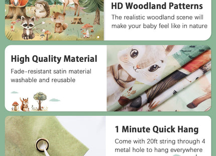 Woodland Baby Shower Decorations Backdrop Banner