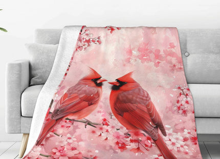 Red Cardinal Blanket Cute Cardinal Decor Throw Blanket Gifts for Girls Boys Cardinal Lover Couch Bedding Super Warm Soft Plush Lightweight Fleece Flannel Blanket for Kids Adults Men Women 60"X50"