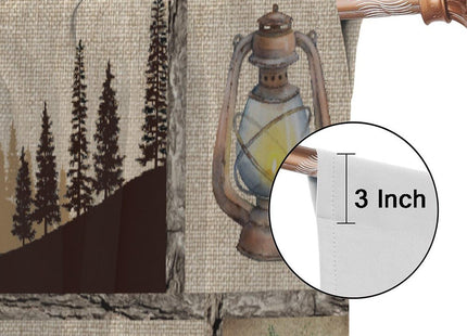 JanJCurt Rustic Cabin Curtains, Lake Country Lodge Bear Deer Forest Farmhouse Camp Woodland Brown Print Blackout Window Drapes for Bedroom Living Room Kitchen 42x45 Inch