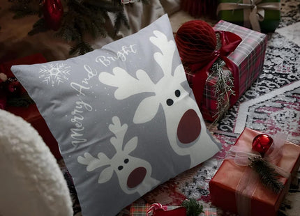PSDWETS Christmas Pillow Covers 18x18 Set of 4 Christmas Decorations Snowman Deer Tree Winter Holiday Decor Throw Cushion Case for Home Couch