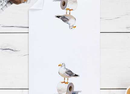 Cabana Bro Funny Seagull Bathroom Hand Towels, Seagull Gifts for Bird Lovers, Coastal Beach Sea Gull Decorative Hand Towels for Guest Bathroom Washroom, 16x24 Inch