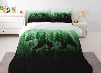 Feelyou Bear Bedding Set Kids Forest Comforter Set Boys Girls Decor