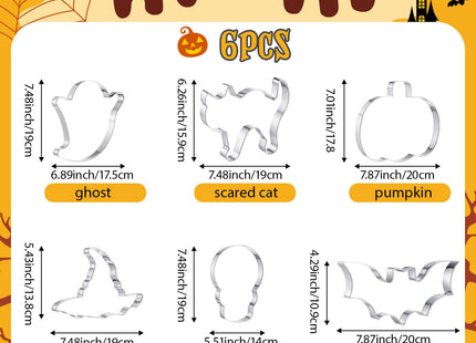 Teenyyou 6 Pcs 8" Large Halloween Cookie Cutters, Pumpkin