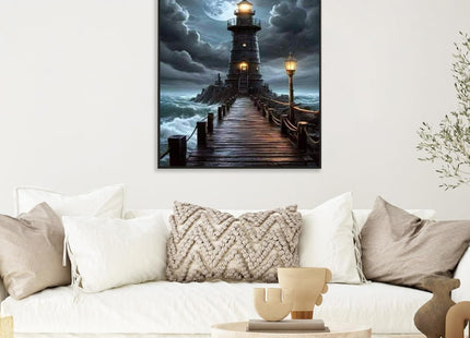 AOSGEDY Paint by Numbers for Adults Beginner, Lighthouse Adult Paint by Number Kits on Canvas, DIY Acrylic Oil Easy Painting by Numbers Kits for Home Wall Decor 16X20 Inch (Without Frame)