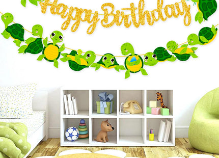 Sea Turtle Birthday Party Banner Baby Turtle Birthday Party Decorations 2Pcs Turtle Cutout Banners Ocean Sea Turtle Party Decoration for Under The Sea Baby Shower Supplies