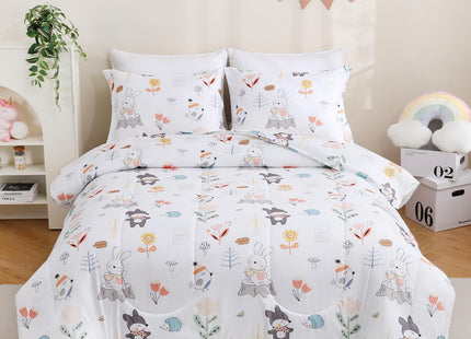 Yibeizi Woodland Animals Comforter Full Kids Forest Bedding Set