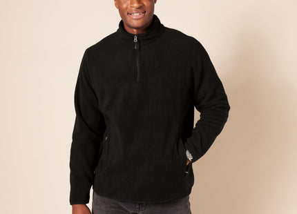 Amazon Essentials Men's Quarter-Zip Fleece Pullover Jacket, Insulated for Cold Weather, Black, Large