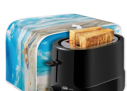 STUOARTE 4 Slice Toaster Cover, Starfish Shell Print Toaster Accessories Wide Slot Kitchen Small Appliance Covers, Dust & Fingerprint Bread Machine Cover Kitchen Decor
