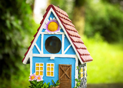 Garden Bird House for Outside Clearance Hanging Outdoors Country Cute Birdhouses for Wren Finchs Chickadee Hummingbird Tree Swallow Cage Kids Nature Lover Bluebird House(Red)
