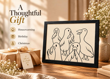 NALEPS Seagull Bathroom Framed Wall Art,Funny Seagull Wall Decor, 8x10 In