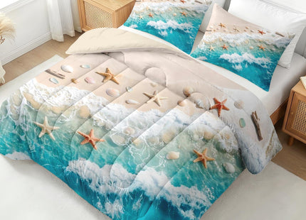 Nesker Twin Comforter Set, 2 Pieces Beach Starfish Bedding, All Season
