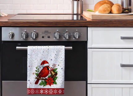Christmas Kitchen Towels, Cardinal Winter Kitchen Decor Dish Towels Set Of 4, Cardinal Gifts for Women Friends Mom Wife, Absorbent Holiday Tea & Hand Towel Dish Cloths for Drying Baking Cooking
