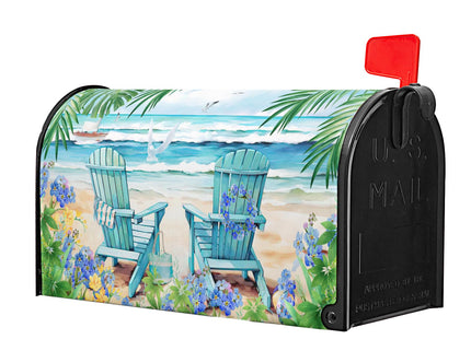 Kawani Summer Nautical Mailbox Cover Magnetic Beach Life and Palm Leaf Standard Size 18 X 21 Flowers Ocean Holiday Wrap Post Letter Box Decorative for Home Outdoor Garden