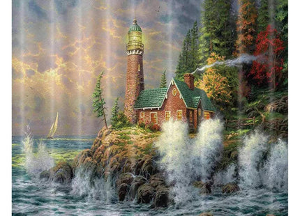 Shocur Nautical Lighthouse Shower Curtain, 72 x 72 Inch Bathroom Decor Set