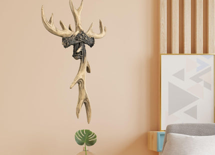 Bellaa Wall Art, Cross, Antler, Deer, Hunting, Lodge, Cabin, Woodland