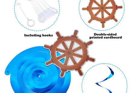 WILLBOND 18 Pieces Nautical Party Decorations Cruise Door Banner