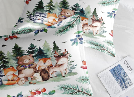 Pamnest Twin Comforter Set, 2 Pieces Woodland Animal Bedding, All Season