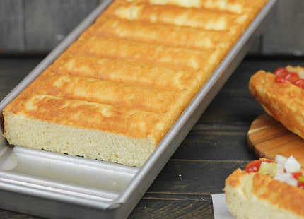 USA Pan Bakeware Nonstick New England Hot Dog Bun and Lobster Roll Loaf Pan, Aluminized Steel