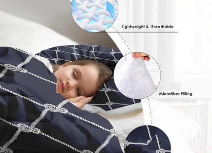 Pamnest Twin Comforter Set, 2 Pieces Nautical Fishing Bedding, All Season