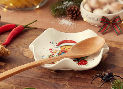 Acellegic Ceramic Spoon Rest for Stove Countertop 5.3 Inch, Gingerbread Man