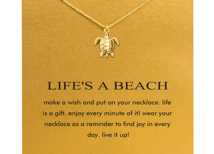 Baydurcan Sea Turtle Necklace Sea Turtle Pendant Chain Necklace with Message Card Gift Card