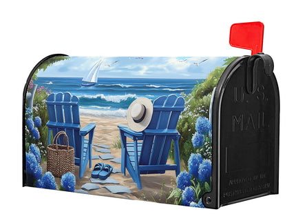 Kawani Summer Mailbox Cover Magnetic Standard Size 18x21in Summer Beach Chair Mail Box Cover Nautical Coastal Flower Decorative Post Letter Box Mailbox Wrap Decor Welcome Summer for Home Garden Yard