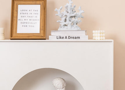 Elegondrar 6" H White Coral Decor, Resin Coral Statue, Nautical Decor for Home, Bedroom, Bathroom, Living Room, Beach/Coastal/Ocean Themed Tabletop Decor