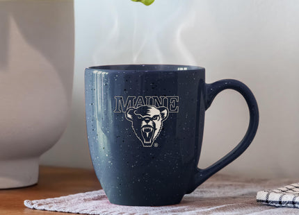 Rico Industries NCAA Maine Black Bears Primary 16 oz Team Color Laser Engraved Speckled Ceramic Coffee Mug
