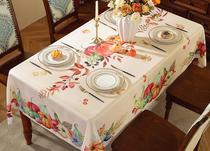 SASTYBALE Fall Tablecloth Rectangle, Autumn Pumpkin, 52" x 70"