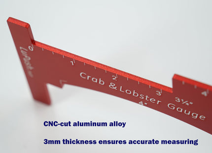 LuPush Crab Gauge & Lobster Ruler – 3mm Thick Aluminum Measuring Tool, Heavy-Duty Crab Ruler for Dungeness, Red Rock, Blue Crab & Lobster – Applicable for WA, OR, CA & Atlantic/Gulf States (Blue)
