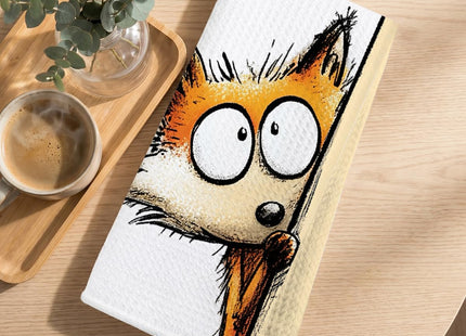 2 Pcs Funny Fox Kitchen Towels 24x14 Inch, Fox Gifts Reusable Dish Towels