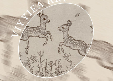 VIYYIEA Vintage Gold Framed Wall Art, Sika Deer Canvas Paint, 8x10 IN