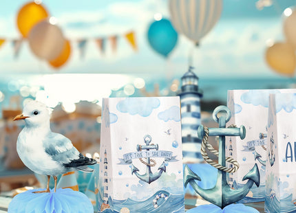 Nautical Baby Shower Table Centerpieces – 12PCS Ocean Sailor Boy Decorations for Blue Baby Shower or First Birthday, Whale Boat Lighthouse Nautical Party Decor