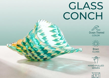 Qf Hand Blown Seashell, Beautiful Home Decor, Handmade Glass Art, Glass Conch