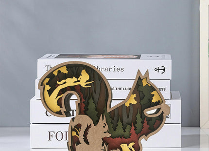 Laozai Cabin Decor Wooden Squirrel Wall Art