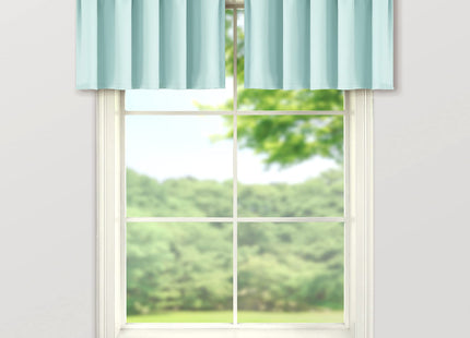 Mrs.Naturall Aqua Coastal Window Valances for Living Room Kitchen, 2 Pack 16 Inch Beach Themed Blackout Valance Curtains for Bedroom Bathroom, Total 72" Wide, Seafoam Seasalt