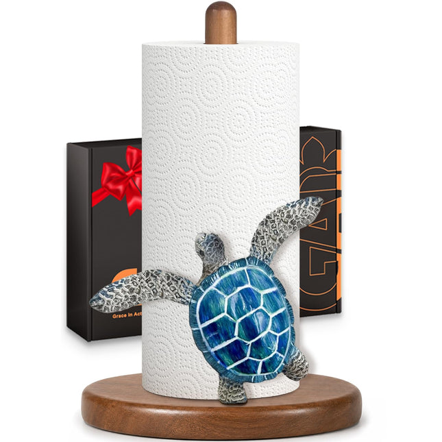 Turtle Paper Towel Holder, Coastal Beach Ocean Decor for Kitchen & Bathroom