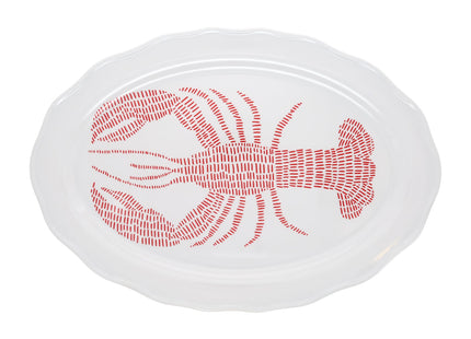 Pavilion Gift Company - Coastal - 20" Melamine Serving Tray Lobster Summer Coast Waterfront Beach-House Kitchenware
