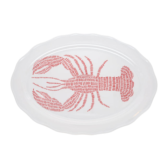 Pavilion Gift Company - Coastal - 20" Melamine Serving Tray Lobster Summer Coast Waterfront Beach-House Kitchenware