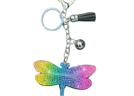 Popfizzy Rhinestone Dragonfly Keychain for Women, Animal Purse Charms, Dragonfly Gifts for Animal Lovers, Crystal Bag Charm