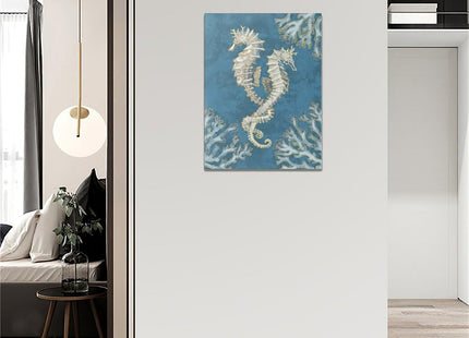 yowecso Seahorse Wall Art Ocean Coastal Decor Canvas Print 16" L x 12" W
