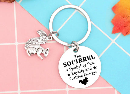 Heigebi Squirrel Gift Keychain for Squirrel Lover Gift for Women Men Zookeeper Coworker Christmas Birthday Gifts Animal Squirrels Keyring