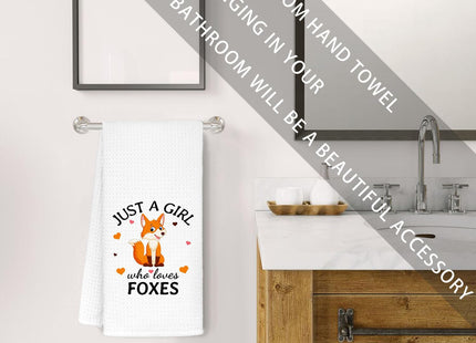 Jvpke Fox Decor,Fox Gifts for Girls Women,Just a Girl Who Loves Foxes Kitchen Towels,Red Fox Dish Towels for Kitchen Decorative,Fox Dish Towels Kitchen Decorative Bathroom Hand Towels 16×24